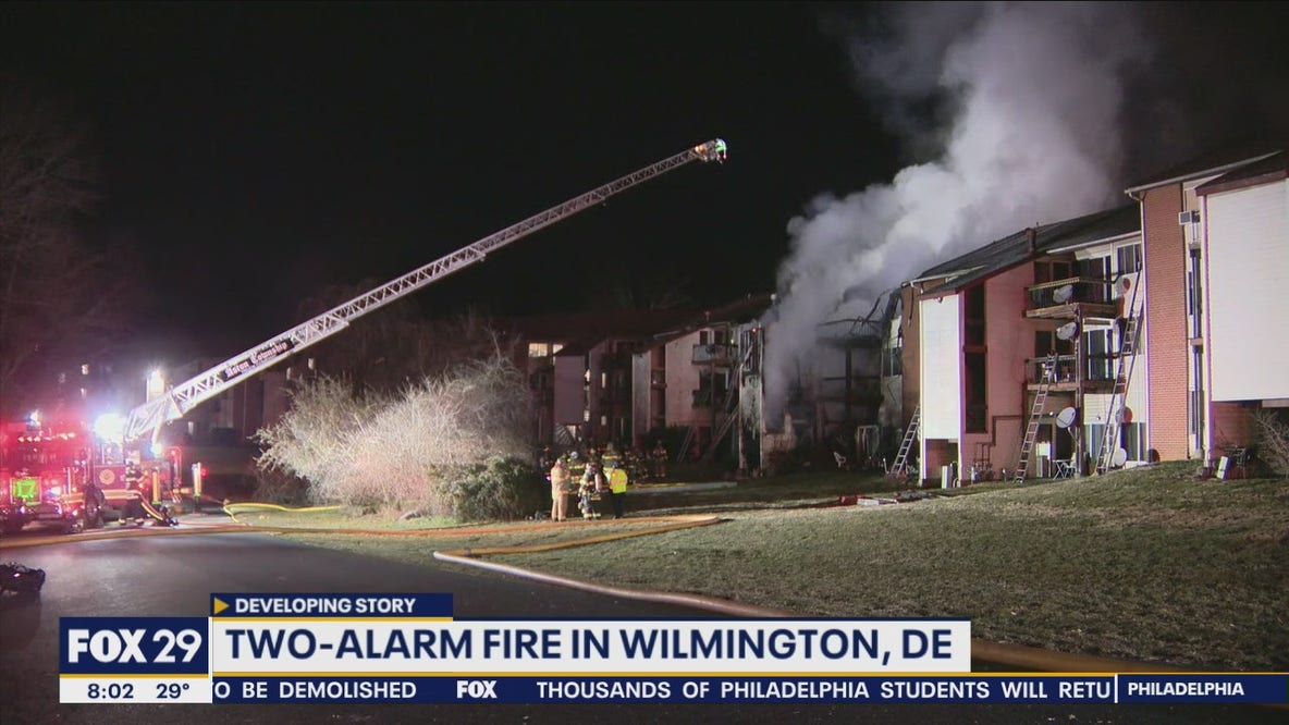 Two-alarm fire in Wilmington, Delaware displaces dozens